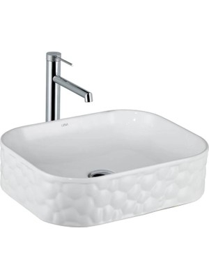 Lena - Tezgah Üstü Porselen Lavabo Parlak Beyaz Outlet - EY-4709-