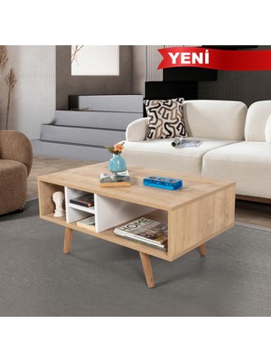 EVMO Home 2023 Sina Orta Sehpa Safir - Beyaz