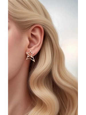 Solène Astra Zirkon Taşlı Yıldız Küpe