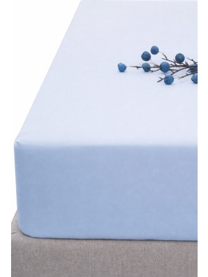 Bedline Aura Fıtted Penye Çarşaf 100*200+36 cm Mavi