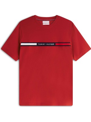 Tommy Hilfiger Erkek Kırmızı Tommy Hilfiger Hılfıger Chest Inser, Xld Kırmızı Erkek T-Shirt & Polo