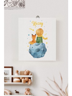 Lilabio Isme Özel Çocuk Odası Kanvas Tablo Küçük Prens (17X21 Cm)