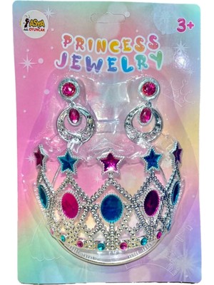 Shoplet Buğz Prenses Tacı ve Küpe Seti