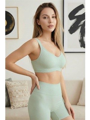 Pijama Evi Mint Soft Blush Silkair Lazer Kesim Balensiz Sütyen - Kopçalı, Ayarlanabilir Askı, Iz Yapmayan