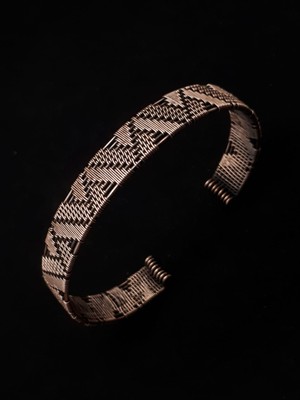 HEYBELİ - Saf Bakır El Yapımı Örme Bileklik