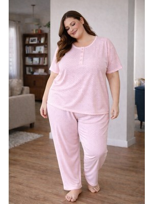 Balis Pijama Battal Pamuklu Rahat Terletmez Şık Büyük Beden Kadın Pijama Takımı