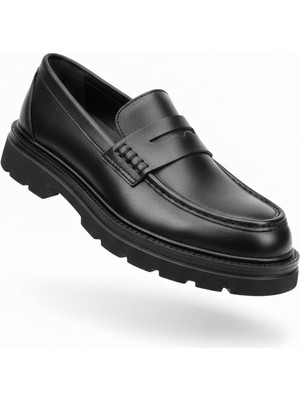 Onater Erkek Hakiki Deri Siyah Klasik Günlük Loafer Ayakkabı