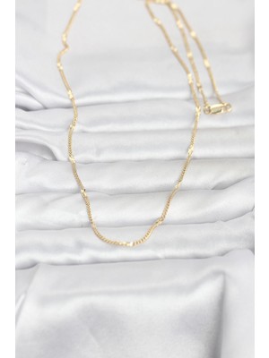 Bsre 14K Gold Renk Lazer Puntalı 60 cm Kadın Kolye (Cm)