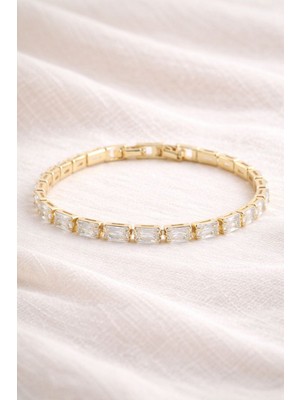 Nora VIP 14 K Baget Taşlı Gold Tennis Bileklik Gold