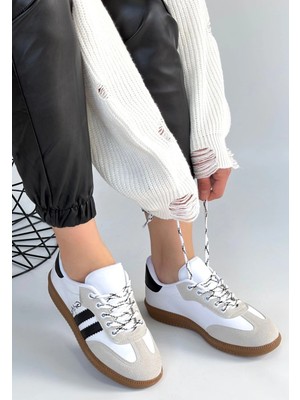 Sb Shopping Zerti Beyaz Cilt Bağcıklı Spor Ayakkabı