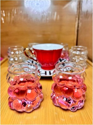 Hype Store 6 Lı Boncuk Üzüm Sunum Bardağı Espresso Bardağı Dekoratif Kahve Yanı Üzüm Bardak Shot Bardağı 6 Adet