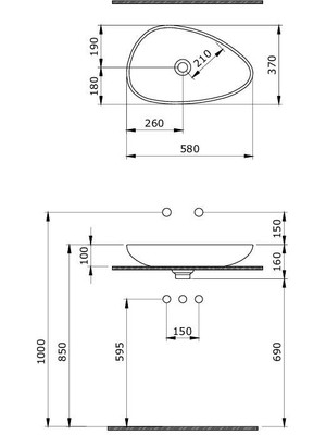 Bocchı Bocchi Etna Çanak Lavabo 58 cm Mat Kaşmir - 1114-011-0125