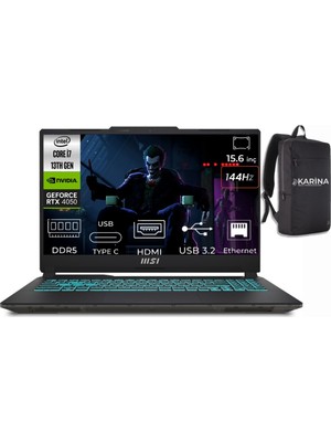 MSI Msı Cyborg 15 Intel Core I7 13620H A13VE-897XTR-K05 24GB 2tb RTX4050 6gb Freedos 15.6" 144Hz Taşınabilir Bilgisayar & Karina Çanta
