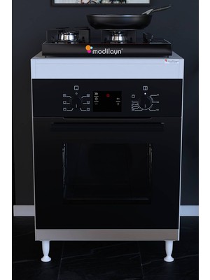 modilayn Aymen 60 cm Ankastre Set Üstü Ocak Altı Fırın Dolabı (60X85X56 Cm)