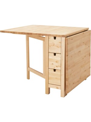 Hobiurun Katlanır mutfak masası, huş, 2-4 kişilik, katlanabilir, 26/89/152x80 cm