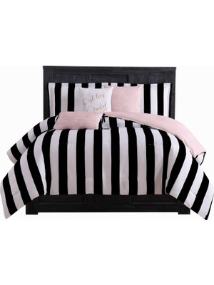 Hype Store Juicy Couture JYZ010171 Cabana Çizgili 6 Parça Ters Çevrilebilir Set, King, Canaba Çizgili Siyah