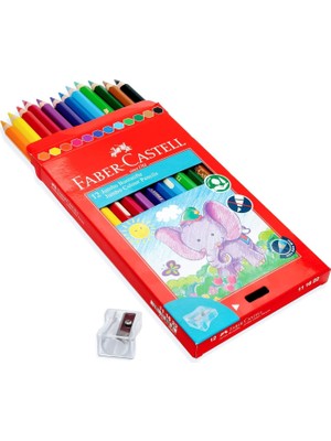 Braventa Collection Faber-Castell Jumbo Boya Kalemi, 12 Renk, Kalın Gövde ve Uç, Kırılmaya Dirençli Özel Yapıştırma Sist