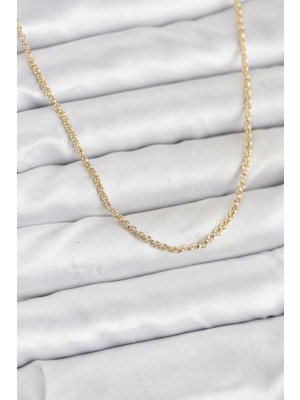 HERŞEYBURDAMODA cm 14K Gold Renk Halka Model 60 cm Kadın Kolye