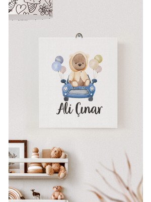 Lilabio Isme Özel Çocuk Odası Kanvas Tablo Ayıcık (17X21 Cm)