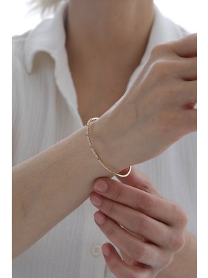 Yavuz Kuyumculuk 14 Ayar Altın Yakut Taşlı Modern Kelepçe