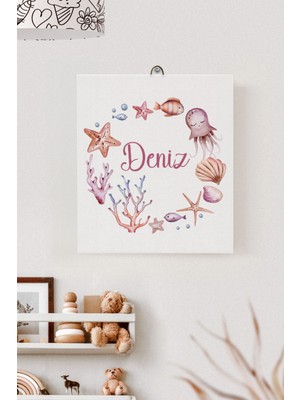 Lilabio Isme Özel Çocuk Odası Kanvas Tablo Deniz Yıldızı (17X21 Cm)