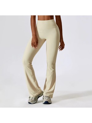 Yuna Sport Kadın Yüksek Bel Arkası Büzgülü Ispanyol Paça Spor Tayt