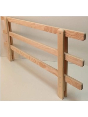 CopperWood Doğal Ahşap Bebek Çocuk Yatak Koruma Bariyeri Korkuluk Beşik Korkuluğu 90 cm -45 cm