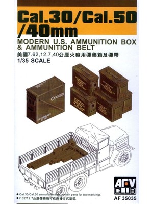 Afv Club AF35035 1/35 Ölçek, CAL.30/CAL.50/40MM Ammo Box Mühimmat Sandığı, Plastik Model Kiti