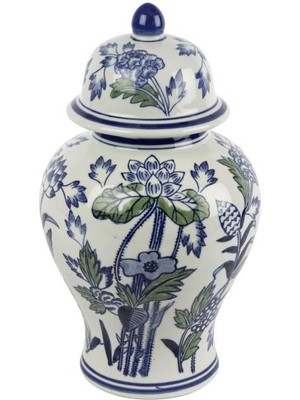 Mikasa Moor Blue Blanc Kapaklı Küp 18X32CM