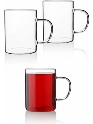 Hype Store Xesha 3 Adet Borosilikat Isıya Dayanıklı Termisil Cam Kupa Bardak Çay Kahve Bardağı