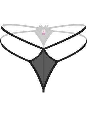 İlkyaz Fashion Ieg™ Büyük Beden Siyah Fantezi String Külot
