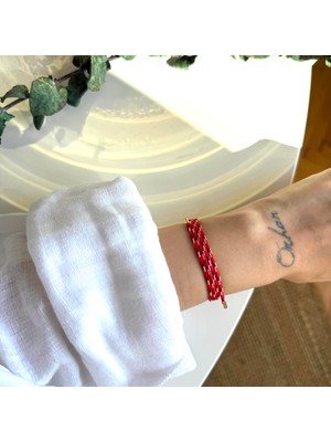 Alice İsstanbul Renkli Kırmızı Mıknatıslı Bileklik&halhal