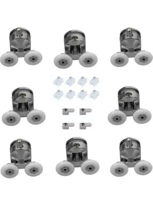 abnturk Süper Kaliteli Duşakabin Için Süper Tekerlek Sistemli Ayak 8 Adet Krom Rulman Set