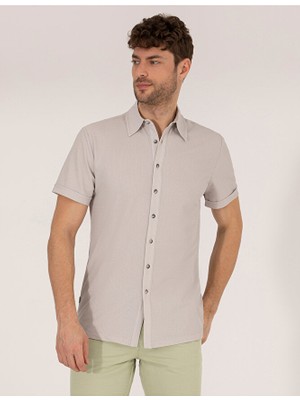 Pierre Cardin Gri Slim Fit Örme Gömlek 50268874-VR024