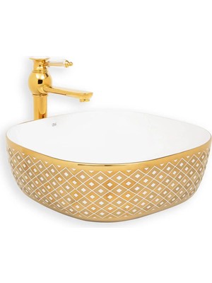 Lena - Tezgah Üstü Porselen Lavabo Outlet - E-8128-