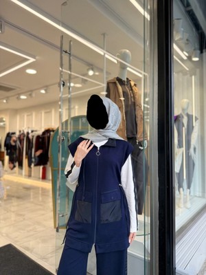 Lara Giyim Kadın Tesettür 3'lü Takım Rahat Kalıp Penye Kumaş Pamuklu Yapı Fermuar Detaylı