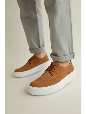 Zapatos CH149 Changer Over Erkek Günlük Bağcıklı Kadife Klasik Ayakkabı Kbt - Taba