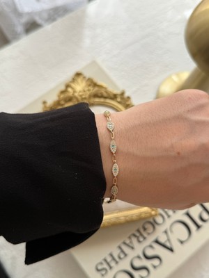 Houseki Mavi Taşlı Göz Detaylı Nazar Bileklik