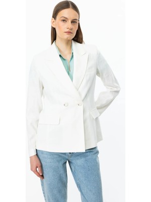 Ekol Kadın Kapak Cepli Ekru Ceket 04018