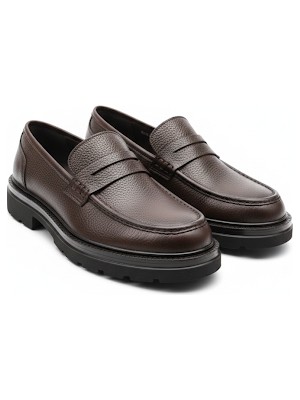 Onater Erkek Hakiki Deri Kahverengi Klasik Günlük Loafer Ayakkabı