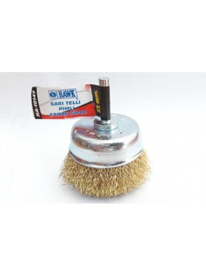 Pazarcan HA10147 Pimli Sarı Tel Çanak Fırça 65 mm
