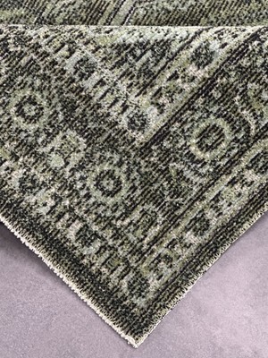 Woolen Halı Woolen History Eskitme Desen Halı 8702 Yeşil
