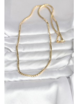 Bsre 14K Gold Renk Yassı 60 cm Kadın Kolye (Cm)