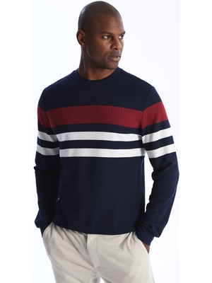 Lc Waikiki Yeni Sezon Bisiklet Yaka Uzun Kollu Çizgili Erkek Sweatshirt