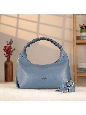 Açık Mavi Deri Çanta / Omuz Askılı - Istanbul 40407 , Orijinal Deri Bayan Çanta