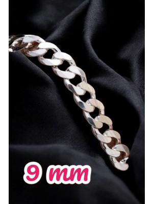 Moda Gümüş 925 Ayar Gümüş 9 mm Gurmet Modeli Erkek Gümüş Bileklik