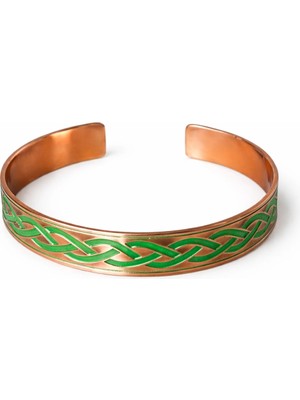 Bazarhane Yeşil Motifli Bakır Kelepçe Bileklik 1024