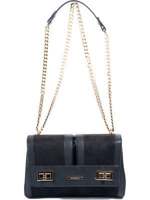 Silver & Polo SP1139 Kadın Çapraz Çanta Süet Siyah