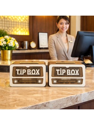 MYK Hediye ve Sanat Atölyesi Tip Box Bahşiş Kutusu Kumbara 2 Adet Kumbara