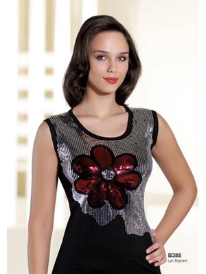 İlkyaz Fashion Ieg™ Şahinler Bayan Simli Sıfır Kol Atlet B388